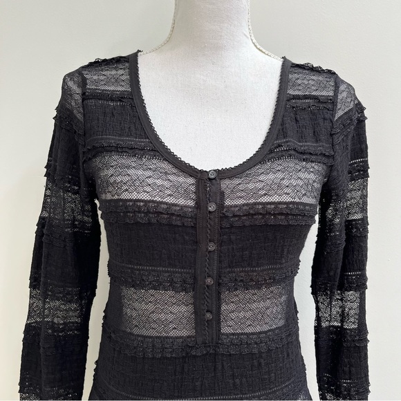 Denim & Supply Ralph Lauren Black Lace Top - Picture 2 of 8